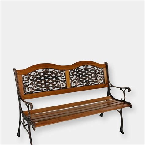 2 Person Ivy And Crossweave Cast Iron And Wood Garden Bench 2 Person Ivy And Crossweave Cast Iron And Wood Garden Bench