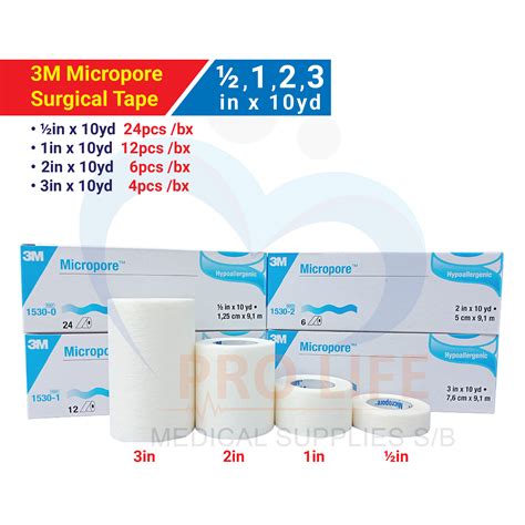 3M Micropore Surgical Tape 1 2 3 X 10Yds Without Dispenser 3M Micropore Surgical Tape 1 2 3 X 10Yds Without Dispenser