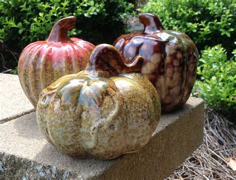 3Pc Assorted Ceramic Pumpkins Flora Decor 3Pc Assorted Ceramic Pumpkins Flora Decor