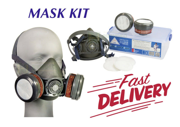 7Pcs Face Spray Mask Kit Respirator Painter Painting Gas New Set Dust 7Pcs Face Spray Mask Kit Respirator Painter Painting Gas New Set Dust