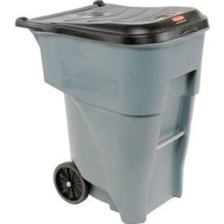 95 Gallon Rubbermaid Large Mobile Waste Receptacle Gray With Lid 95 Gallon Rubbermaid Large Mobile Waste Receptacle Gray With Lid
