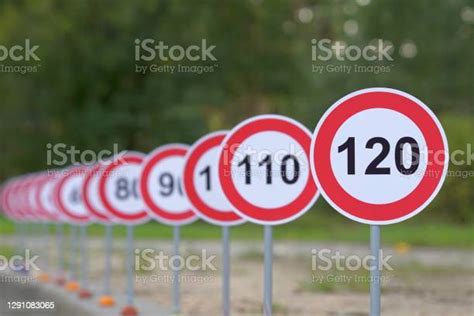 A Road Signs Indicating From 110 To 120 As The Speed Limit Stock Image A Road Signs Indicating From 110 To 120 As The Speed Limit Stock Image