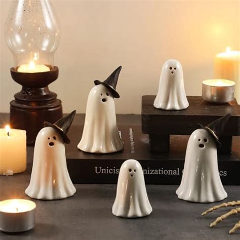 Amazon Com Halloween Decor Ceramic Ghost Figurine 4 Pcs Cute White Amazon Com Halloween Decor Ceramic Ghost Figurine 4 Pcs Cute White