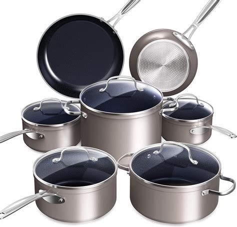 Amazon Com Nuwave Healthy Duralon Blue Ceramic Nonstick Cookware Set Amazon Com Nuwave Healthy Duralon Blue Ceramic Nonstick Cookware Set