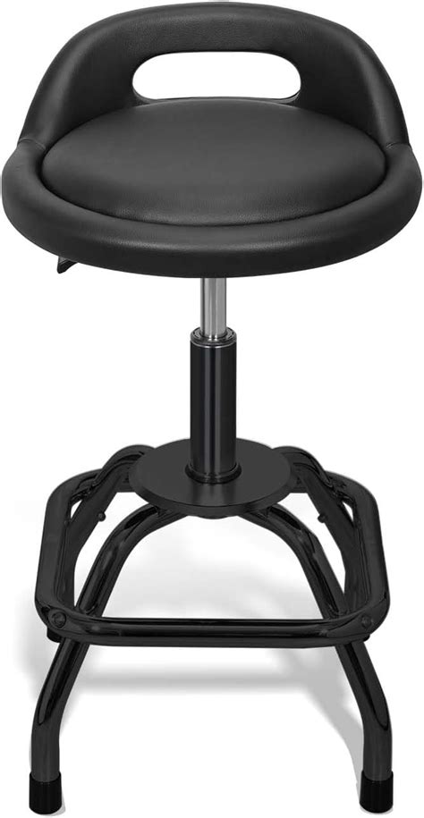 Amazon Com Type S Shop Stool With Backrest Garage Bar Stool Pu Leather Round Non Rolling Stool With Padding And Lumbar Support Swivel Adjustable Amazon Com Type S Shop Stool With Backrest Garage Bar Stool Pu Leather Round Non Rolling Stool With Padding And Lumbar Support Swivel Adjustable