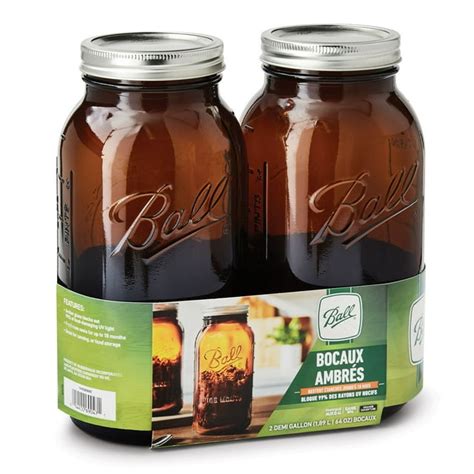 Ball 64Oz Wide Mouth Amber Glass Mason Jar With Lid 2 Pack Large Ball 64Oz Wide Mouth Amber Glass Mason Jar With Lid 2 Pack Large