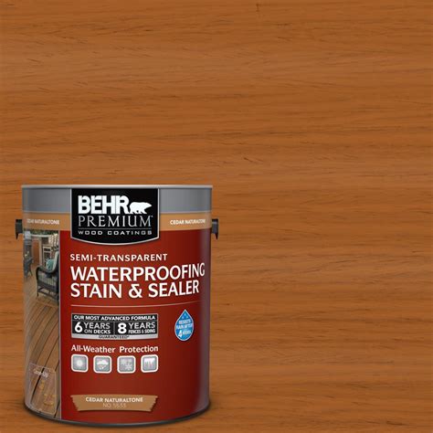 Behr Premium 1 Gal St 533 Cedar Naturaltone Semi Transparent Waterproofing Exterior Wood Stain And Sealer 553301 The Home Depot Behr Premium 1 Gal St 533 Cedar Naturaltone Semi Transparent Waterproofing Exterior Wood Stain And Sealer 553301 The Home Depot