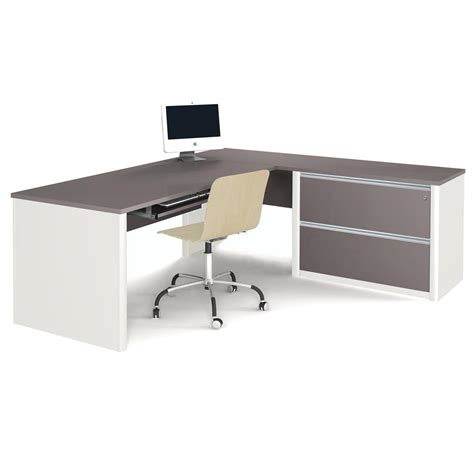 Bestar Connexion Slate Sandstone L Shaped Workstation Kit Bestar Connexion Slate Sandstone L Shaped Workstation Kit
