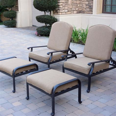 Darlee Elisabeth 4 Piece Cast Aluminum Patio Reclining Club Chair And Darlee Elisabeth 4 Piece Cast Aluminum Patio Reclining Club Chair And