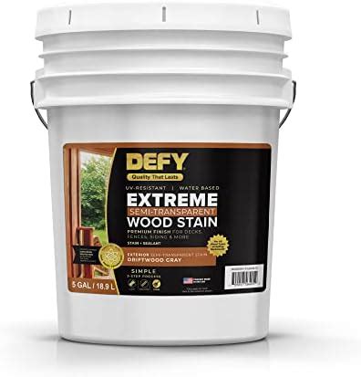 Defy Extreme Semi Transparent Outdoor Wood Stain And Sealer In One Gray 1 Gallon Fence Stain Deck Stain And Sealer For All Wood Types Defy Extreme Semi Transparent Outdoor Wood Stain And Sealer In One Gray 1 Gallon Fence Stain Deck Stain And Sealer For All Wood Types