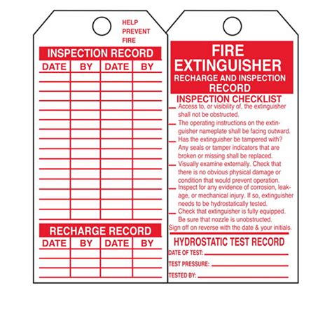 Dual Sided Fire Extinguisher Tag Cardstock 2 7 8 X 5 3 4 Dual Sided Fire Extinguisher Tag Cardstock 2 7 8 X 5 3 4