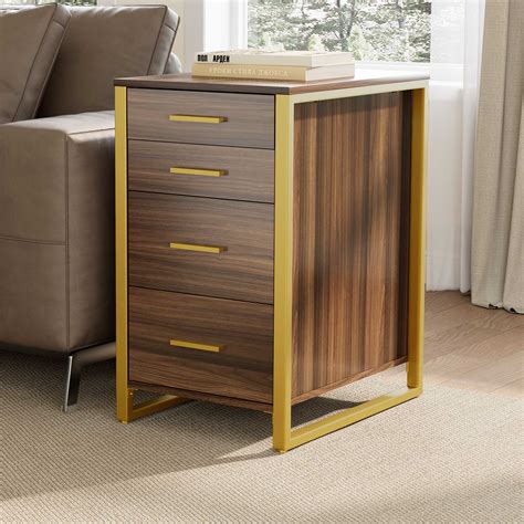 File Storage Cabinet With Office Four Drawers Walnut 28 Walnut Brass Eureka Ergonomic File Storage Cabinet With Office Four Drawers Walnut 28 Walnut Brass Eureka Ergonomic