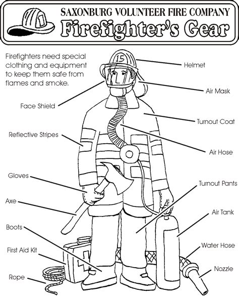 Firefighter Gear Coloring Pages Firefighter Gear Coloring Pages
