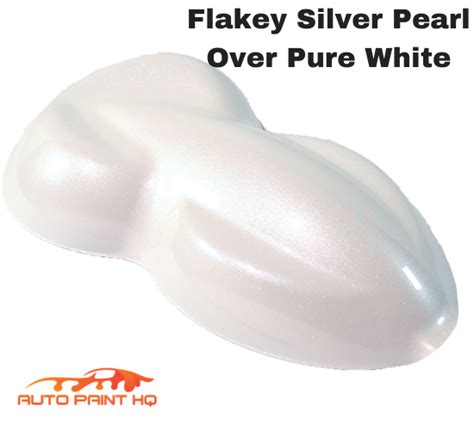 Flakey Silver Pearl Over Pure White Basecoat Gallon Car Auto Paint Kit Flakey Silver Pearl Over Pure White Basecoat Gallon Car Auto Paint Kit