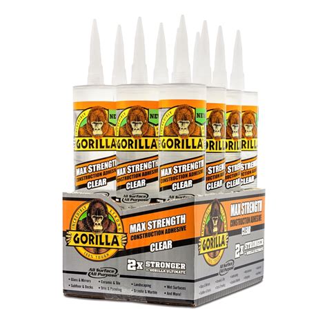 Gorilla Max Strength Construction Adhesive Clear Gorilla Glue Gorilla Max Strength Construction Adhesive Clear Gorilla Glue