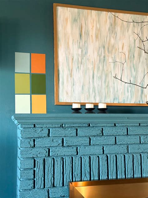 Green Blue Painted Fireplace Brick Ooh Paint Review Dans Le Lakehouse Green Blue Painted Fireplace Brick Ooh Paint Review Dans Le Lakehouse