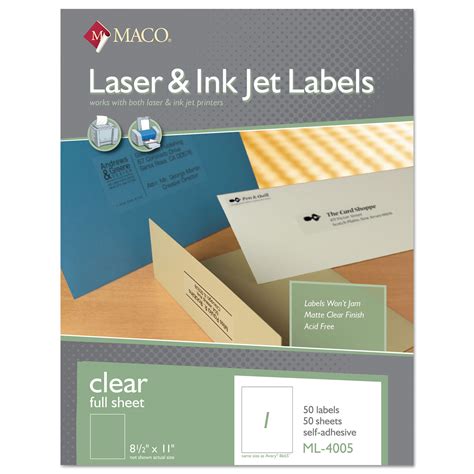 Maco Matte Clear Printable Shipping Address Labels Inkjet Laser Maco Matte Clear Printable Shipping Address Labels Inkjet Laser