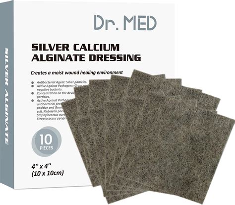 Med Pride Calcium Alginate Wound Dressing 4 25X4 25 10 Pack Antimicrobial Sterile Highly Absorbent Alginate Dressings For Faster Healing Med Pride Calcium Alginate Wound Dressing 4 25X4 25 10 Pack Antimicrobial Sterile Highly Absorbent Alginate Dressings For Faster Healing