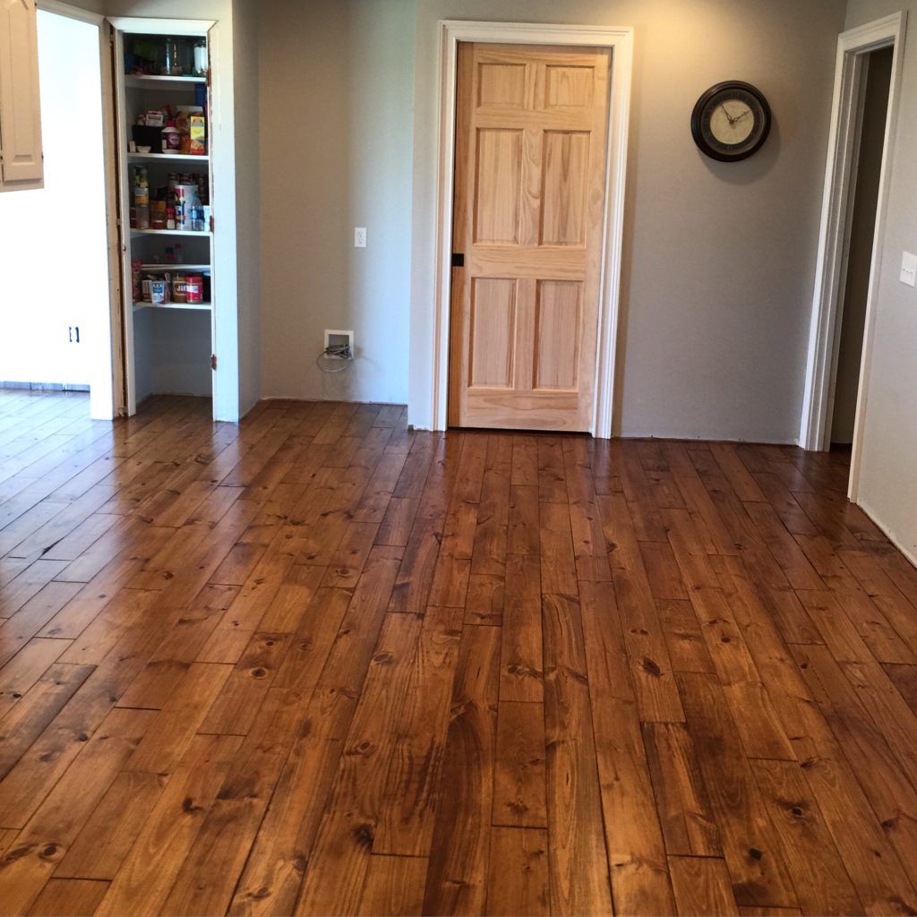 Minwax Early American Stain On Pine Solid Hardwood Flooring In Kitchen Minwax Early American Stain On Pine Solid Hardwood Flooring In Kitchen
