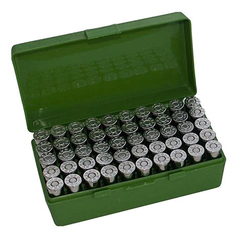 Mtm Flip Top Ammo Box 25 Acp To 32 S W Long 50 Round Plastic Green Mtm Flip Top Ammo Box 25 Acp To 32 S W Long 50 Round Plastic Green