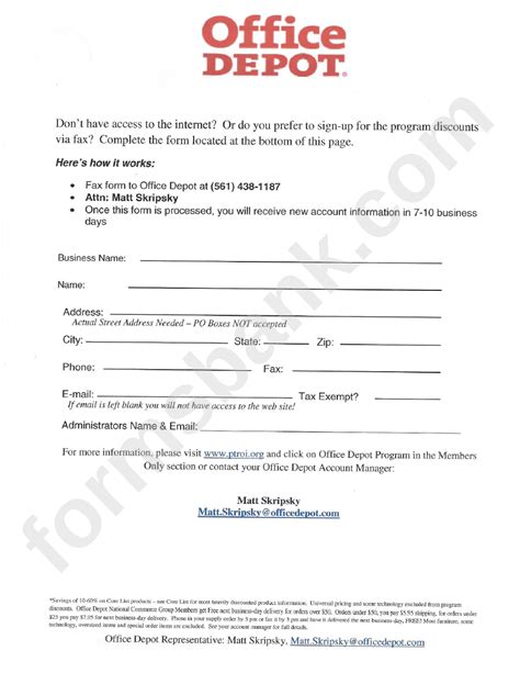 Office Depot Application Form Printable Pdf Download Office Depot Application Form Printable Pdf Download