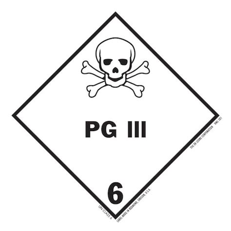 Pg Iii Class 6 Hazmat Vinyl Label 4 X 4 Brand It Promotional Products Personalized Items Swag Pg Iii Class 6 Hazmat Vinyl Label 4 X 4 Brand It Promotional Products Personalized Items Swag