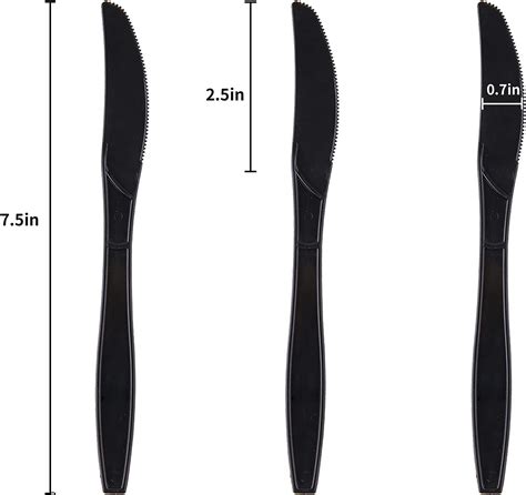 Plastic Knives Disposable Individually Packaged Knives Black 7 Inch Plastic Knives Disposable Individually Packaged Knives Black 7 Inch