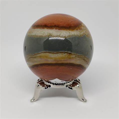 Polychrome Jasper Sphere With Amazing Colors Design 45Mm Stand Polychrome Jasper Sphere With Amazing Colors Design 45Mm Stand