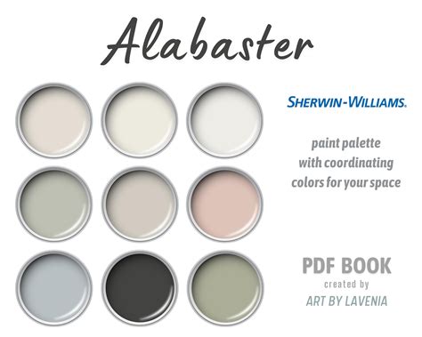 Sherwin Williams Alabaster Paint Color Palette Warm White Etsy Canada Sherwin Williams Alabaster Paint Color Palette Warm White Etsy Canada