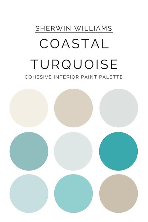 Sherwin Williams Coastal Turquoise Paint Palette Cohesive Whole House Sherwin Williams Coastal Turquoise Paint Palette Cohesive Whole House
