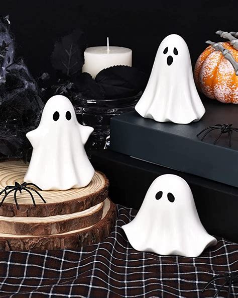 Tuitessine Ceramic Ghosts Small Scary Ghost Figurines Halloween Ghost Tuitessine Ceramic Ghosts Small Scary Ghost Figurines Halloween Ghost